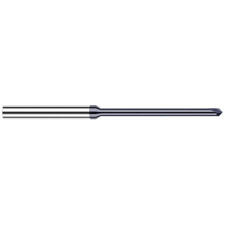 Harvey Tool 3/64 Neck dia. x 0.7100 in. Reach x 45 deg. per side Carbide Pointed Chamfer Cutter, 2 Flutes 725345-C3